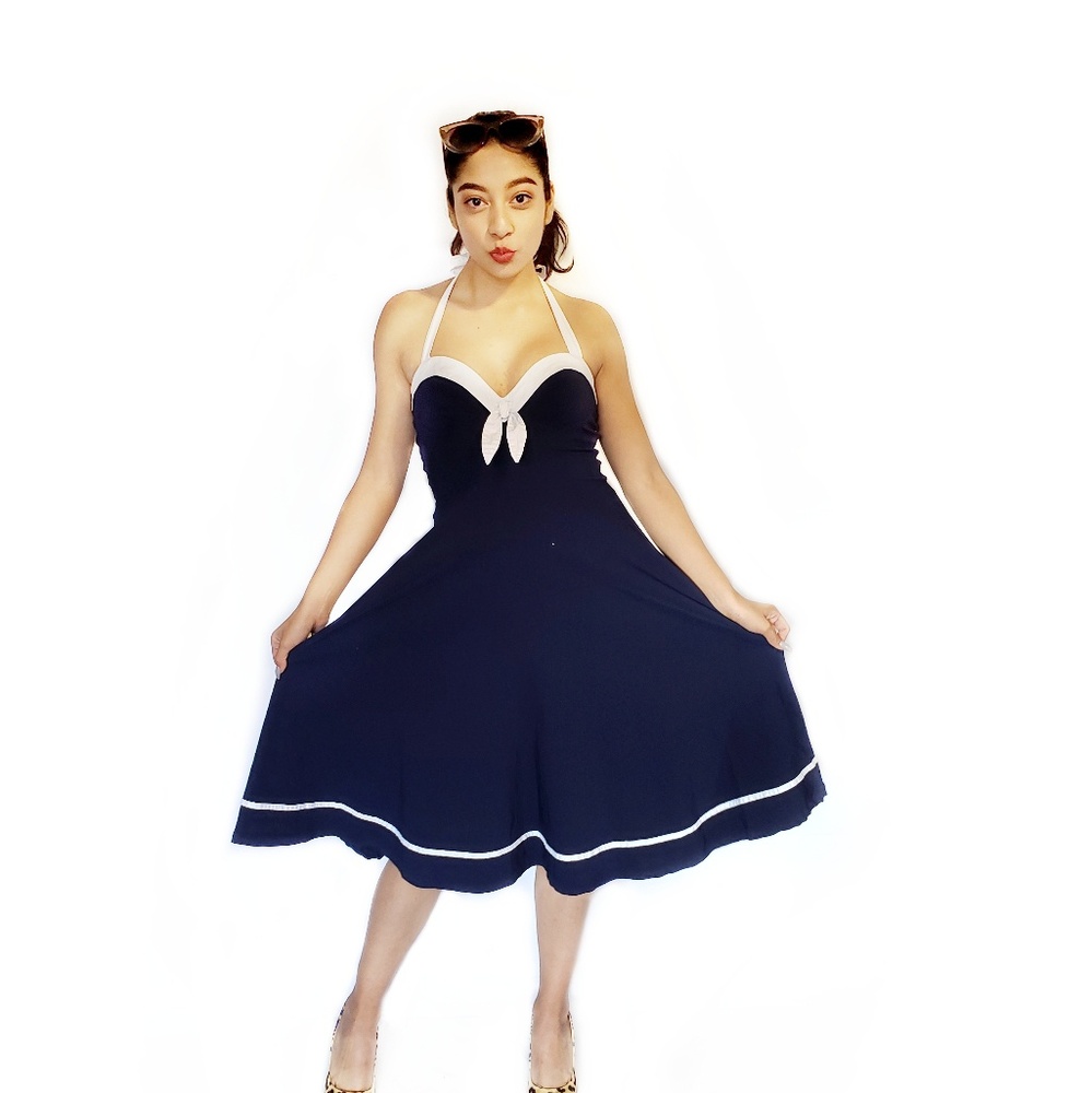 Pinup couture sailor pinup dress